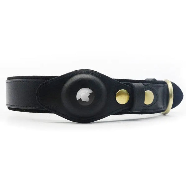 Apple AirTag Leather Dog Collar